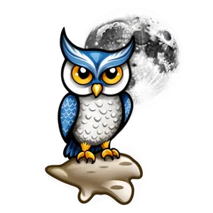 Owl With Moon Png Nwh93 PNG image