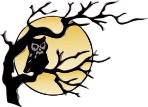 Owlin Moonlight Silhouette PNG image