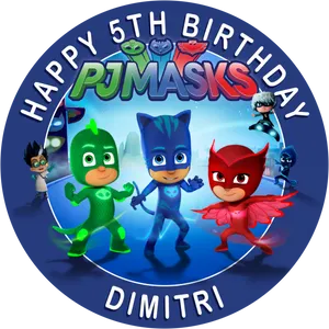 P J Masks5th Birthday Celebration PNG image