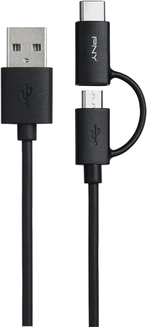 P N Y U S B Cable Black PNG image