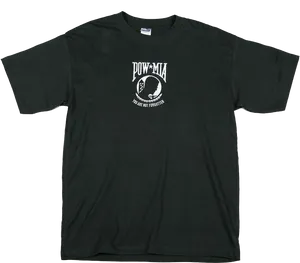 P O W M I A Black T Shirt PNG image