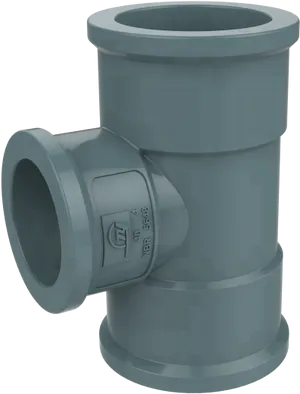 P V C Pipe Tee Connector3 D Render PNG