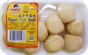 Packaged Fried Fish Balls Product Image PNG