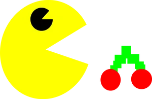 Pacmanand Cherries Graphic PNG image