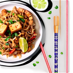 Pad Thai With Crispy Tofu PNG 73
