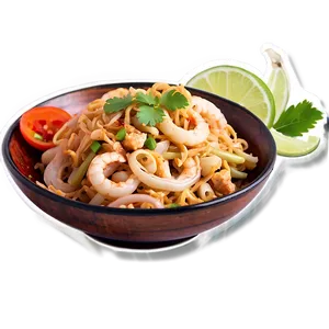 Pad Thai With Squid PNG Mhd