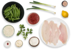 Paella Ingredients Preparation PNG