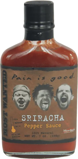 Painis Good Sriracha Pepper Sauce Bottle PNG image