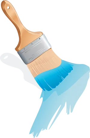 Paint Brush Dippedin Blue Paint