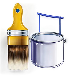 Paint Can And Brush PNG Pua55