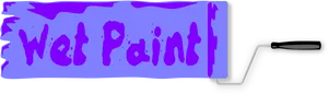 Paint Roller With Wet Paint Sign PNG image