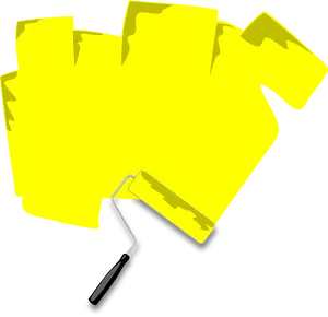 Paint Rollerand Yellow Paint PNG image