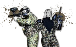 Paintball Players Ready For Action PNG image