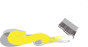 Paintbrush Pouring Yellow Paint PNG image