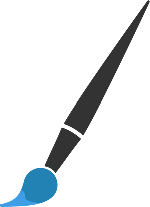 Paintbrushwith Blue Paint Drip PNG image