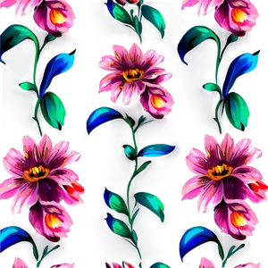 Painted Floral Pattern PNG Ang90