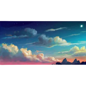 Painted Sky Scene PNG Ofe PNG