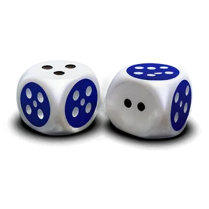 Pairof Dice Blueand White PNG