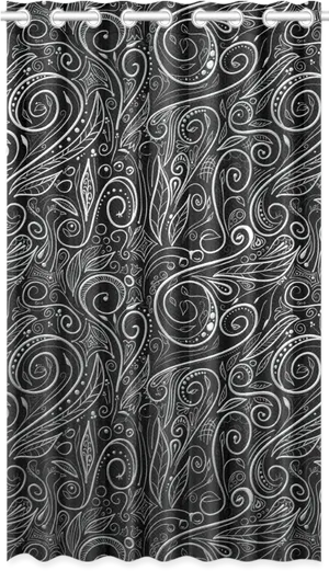 Paisley Patterned Curtain Design PNG image