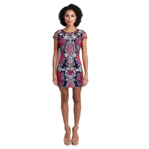 Paisley Print Dress PNG Kkl