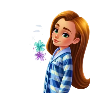 Pajama Girl Cartoon PNG Rmu39 PNG