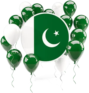 Pakistan Flag Balloons Celebration