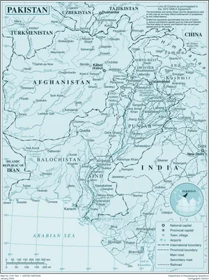 Pakistan Map Detailed Geography PNG image