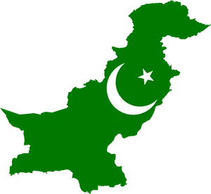 Pakistan Mapwith Flag Design PNG image