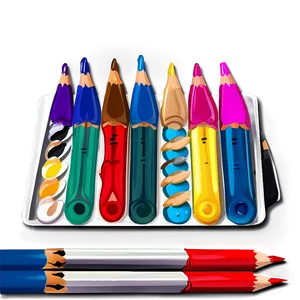 Palette With Drawing Pencils PNG Exd PNG