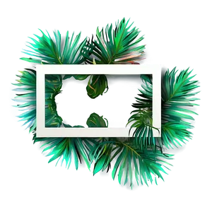 Palm Leaves Frame PNG Aen