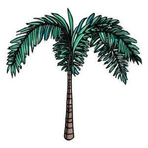 Palm Leaves Outline PNG 05252024