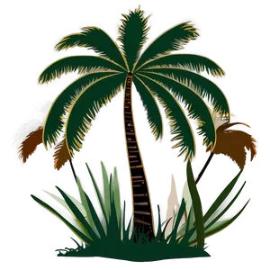 Palm Tree Silhouette Clipart PNG Gbj