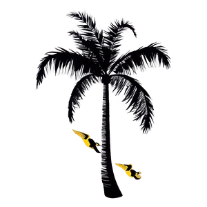 Palm Tree Silhouette With Birds PNG Jdm14 PNG