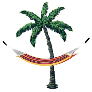 Palm Trees And Hammocks On Beach Png Fmg14 PNG image