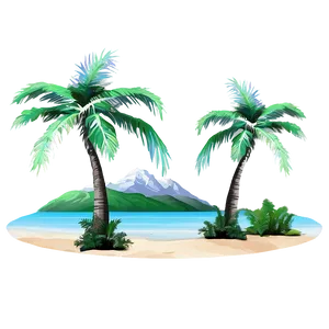 Palm Trees And Mountains PNG 82 PNG