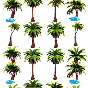 Palm Trees And Ocean PNG Tdv