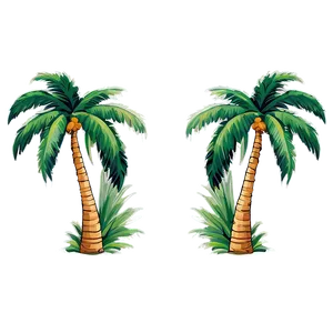 Palm Trees And Ocean PNG Xkd56