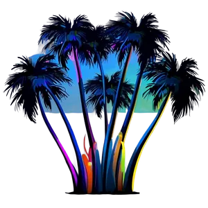 Palm Trees And Starry Night PNG 05042024