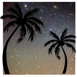 Palm Trees And Starry Night PNG 05042024
