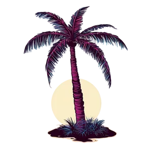 Palm Trees And Starry Night PNG Afl