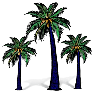 Palm Trees And Starry Night Png Uxu56 PNG image