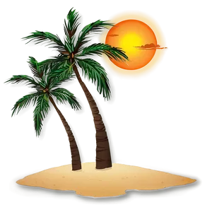 Palm Trees On Beach Sunset PNG 30 PNG