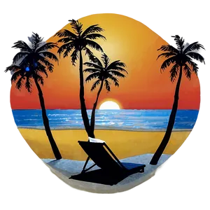Palm Trees On Beach Sunset Png Age PNG image