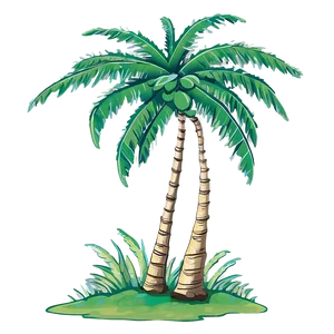 Palm Trees On Island PNG 05042024