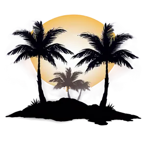 Palm Trees Silhouette At Sunset PNG 05042024 PNG