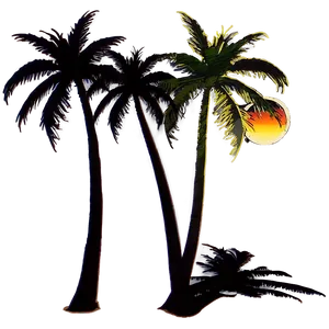 Palm Trees Silhouette At Sunset PNG 05042024 PNG