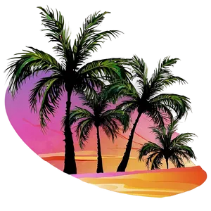 Palm Trees Sunset Beach Png 38 PNG image