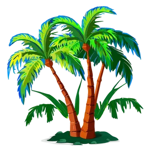 Palm Trees With Birds Png Vww63 PNG image