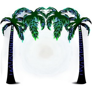 Palm Trees With Christmas Lights PNG 05042024