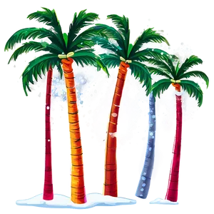 Palm Trees With Snow PNG Djx